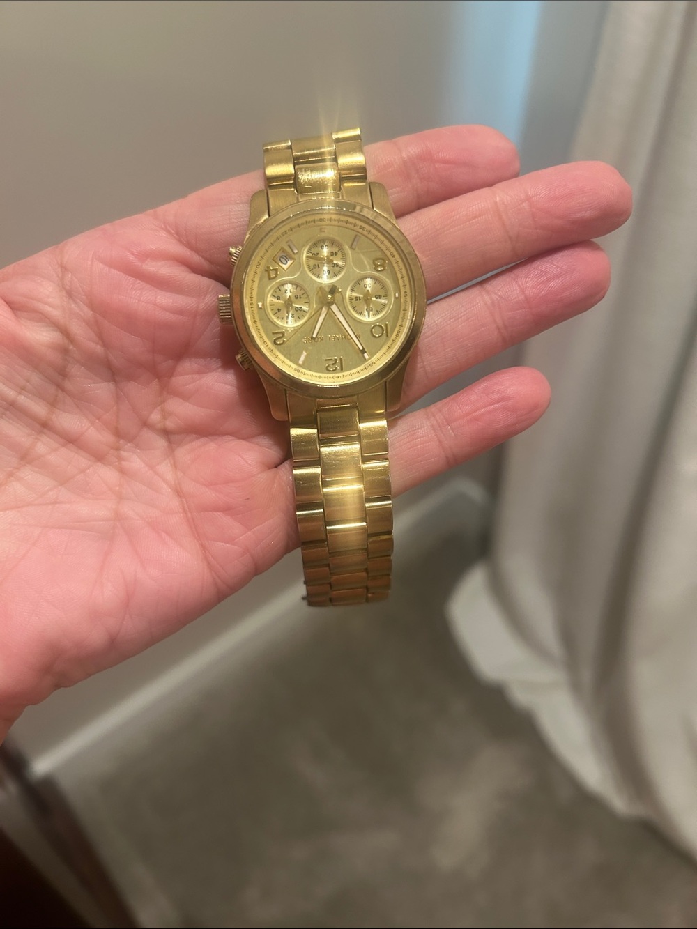 Gold Women's Chronograph Bracelet Watch -